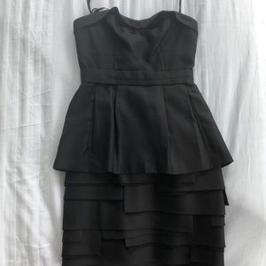 BCBGMAXAzria black strapless cocktail dress